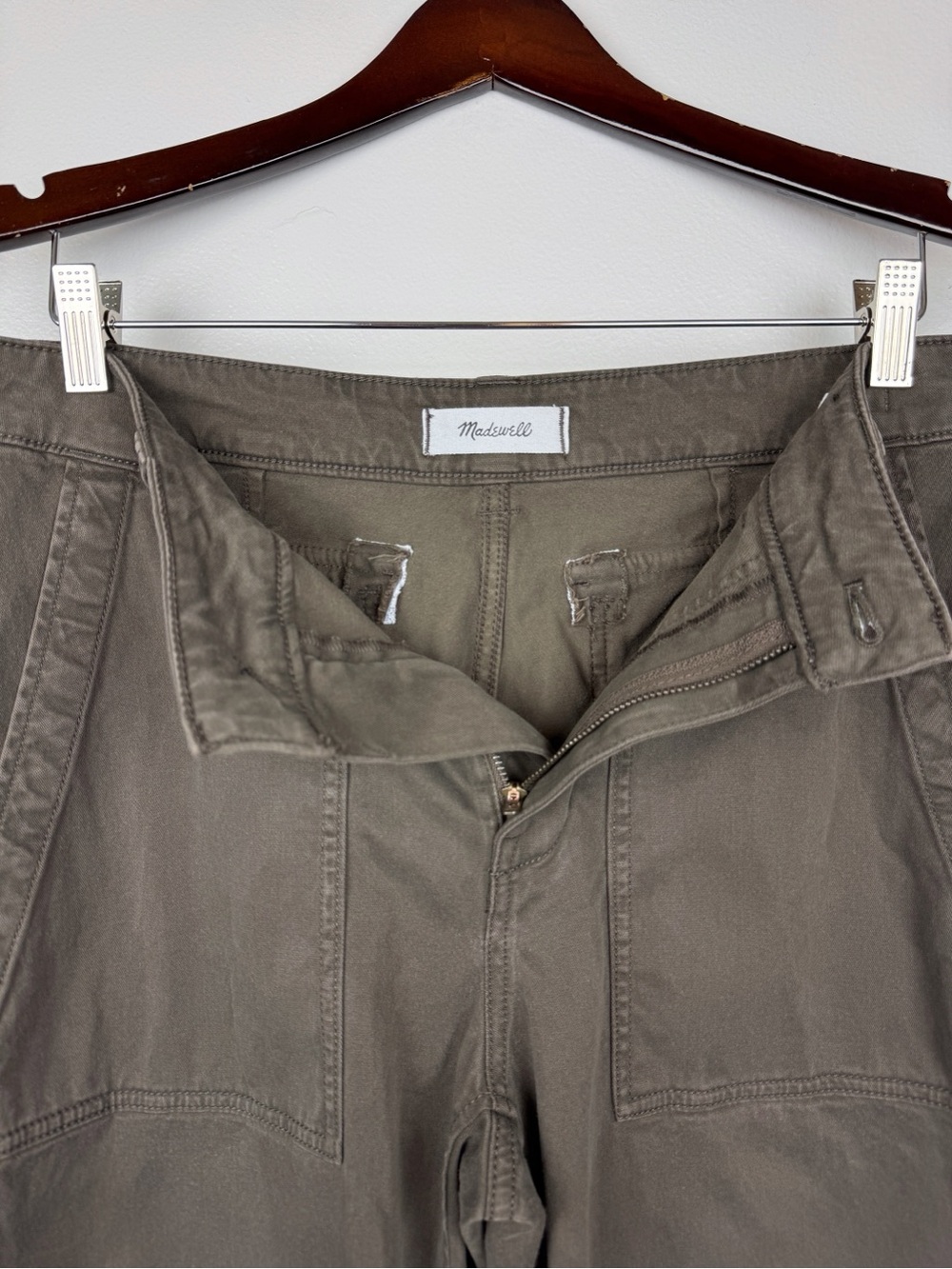 Madewell Darted Barrel Leg High Rise Cotton Blend Pants Brown Size 26 - Picture 8 of 10